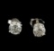 1.43 ctw Diamond Solitaire Earrings - 14KT White Gold