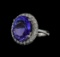 14.20 ctw Tanzanite and Diamond Ring - 14KT White Gold