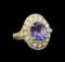 14KT Yellow Gold 2.05 ctw Tanzanite and Diamond Ring