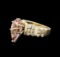 14KT Yellow and White Gold 3.18 ctw Morganite and Diamond Ring