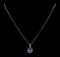 2.42 ctw Tanzanite and Diamond Pendant With Chain - 14KT White Gold