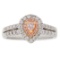 0.76 ctw Pink and White Diamond Ring - 18KT White and Rose Gold