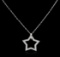 14KT White Gold 0.35 ctw Star Pendant With Chain