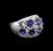 14KT White Gold 3.12 ctw Sapphire and Diamond Ring