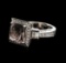 14KT White Gold 3.23 ctw Morganite and Diamond Ring