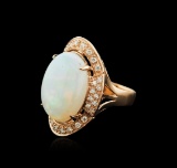 14KT Rose Gold 11.59 ctw Opal and Diamond Ring