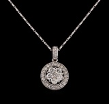 14KT White Gold 1.07 ctw Diamond Pendant With Chain