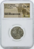 58 BC Indo Scythians Azes I/II AR Tetradrachm Coin NGC Ch XF