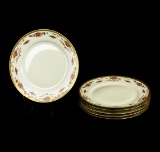TIRSCHENREUTH Dinner SERVICE FOR 6  china Pink roses, gold rimmed FLOWERS 18-pie