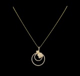 14KT Yellow Gold 1.87 ctw Diamond Pendant With Chain
