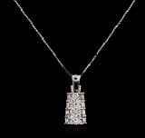 14KT White Gold 0.50 ctw Diamond Pendant With Chain