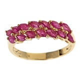 1.37 ctw Ruby Ring - 10KT Yellow Gold