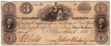 1828 $3 Hoboken Banking, NY Obsolete Bank Note