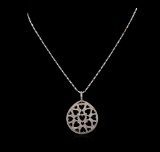 14KT White Gold 0.52 ctw Diamond Pendant With Chain