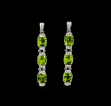 Crayola 15.60 ctw Peridot and White Sapphire Earrings - .925 Silver