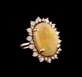 10.86 ctw Opal and Diamond Ring - 14KT Rose Gold