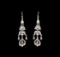 1.30 ctw Quartz and Diamond Earrings - 18KT White Gold