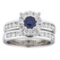 0.59 ctw Sapphire and Diamond Ring - 18KT White Gold