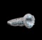 14KT White Gold 1.75 ctw Aquamarine and Diamond Ring