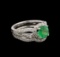 14KT White Gold 1.43 ctw Emerald and Diamond Wedding Ring Set