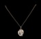 0.93 ctw Diamond Pendant With Chain - 14KT Rose and White Gold