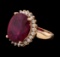 11.51 ctw Ruby and Diamond Ring - 14KT Rose Gold