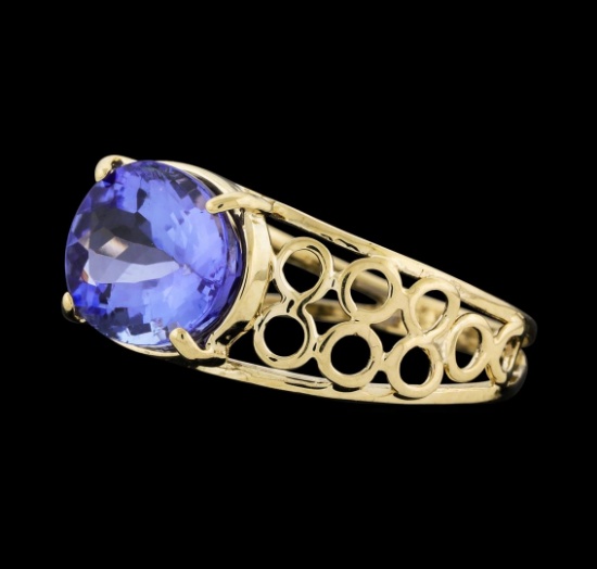 1.50 ctw Tanzanite Ring - 14KT Yellow Gold