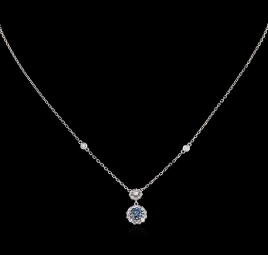 0.96 ctw Black Diamond Necklace - 14KT White Gold