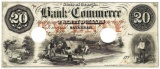 1857 $20 Bank of Commerce, Savannah, GA Obsolete Bank Note