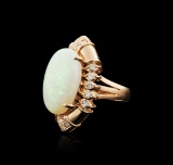 14KT Rose Gold 14.82 ctw Opal and Diamond Ring