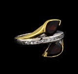 Crayola 2.60 ctw Garnet and White Sapphire Ring - .925 Silver