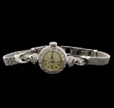 Bulova 14KT and 10KT White Gold 0.22 ctw Diamond Ladies Watch