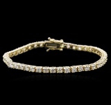 14KT Yellow Gold 4.60 ctw Diamond Tennis Bracelet