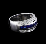 1.50 ctw Sapphire and Diamond Ring - 18KT White Gold