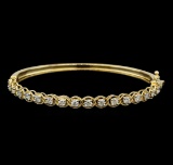 1.57 ctw Diamond Bangle Bracelet - 14KT Yellow Gold