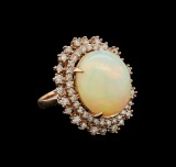 9.26 ctw Opal and Diamond Ring - 14KT Rose Gold