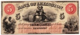 1860 $5 Bank of Lexington, NC Obsolete Bank Note