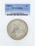 1886-O $1 Morgan Silver Dollar Coin PCGS MS62