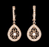 0.60 ctw Diamond Earrings - 14KT Rose Gold