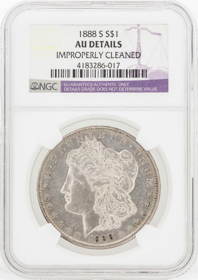 1888-S $1 Morgan Silver Dollar Coin NGC AU Details