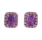 2.50 ctw Pink Sapphire and Amethyst Earrings - 14KT Rose Gold