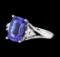 3.40 ctw Tanzanite and Diamond Ring - 14KT White Gold