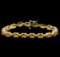 15.57 ctw Yellow Sapphire and Diamond Bracelet - 14KT Yellow Gold