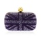 Alexander McQueen Purple Suede Jewel Embroidered Clutch