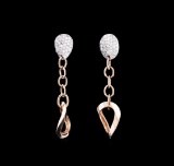 0.34 ctw Diamond Earrings - 14KT Two-Tone Gold