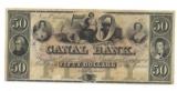 1800's $50 Canal Bank, New Orleans, LA Obsolete Bank Note