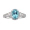 1.38 ctw Apatite  and Diamond Ring - 14KT White Gold