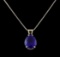 8.54 ctw Tanzanite Pendant With Chain - 14KT White Gold