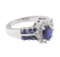 1.85 ctw Sapphire and Diamond Ring - 14KT White Gold
