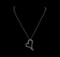 1.18 ctw Diamond Heart Pendant With Chain - 14KT White Gold